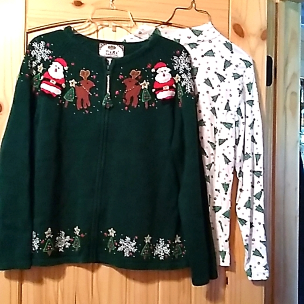 Christmas Sweater and Turtle Neck Blouse